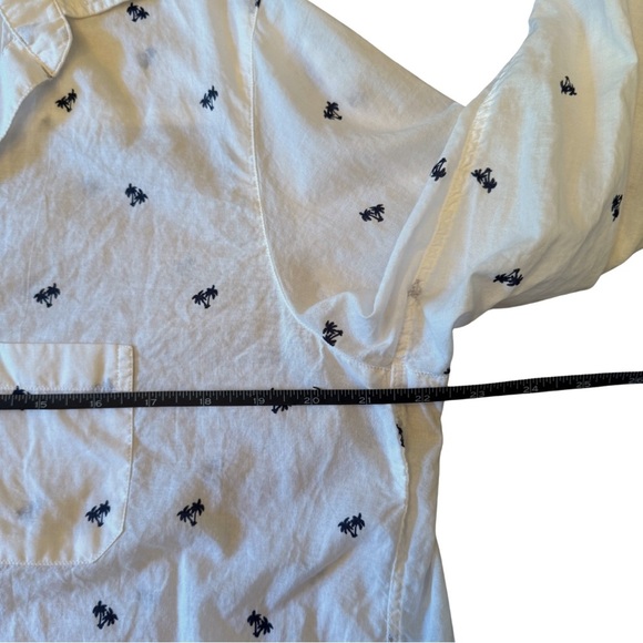 Grayson The Hero Button Down Shirt Palm Tree Print White Navy Size 5 XL - Picture 10 of 11